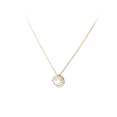 Gold Necklace with Zircons
