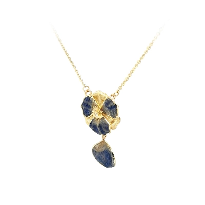 Gold Necklace with Enamel