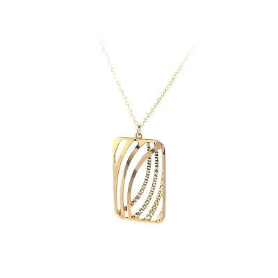 Gold Necklace with Geometric Pendant