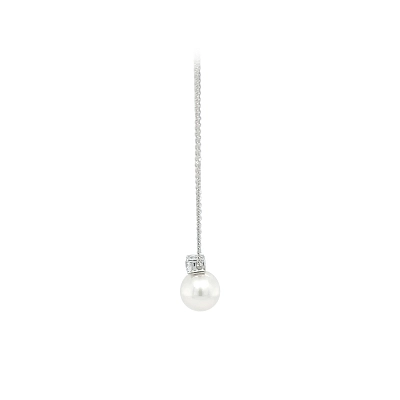 White Gold Pearl Necklace