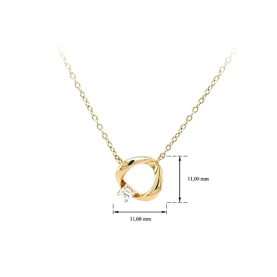Gold Necklace with Zircon