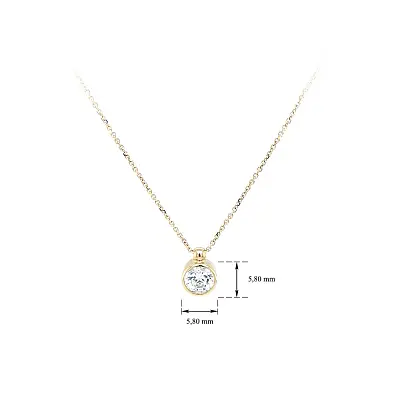 Gold Necklace with Zircon