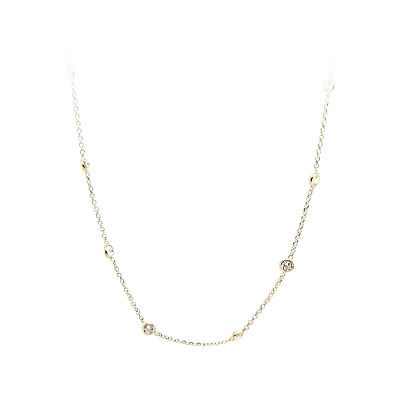 Gold Necklace with Zircons