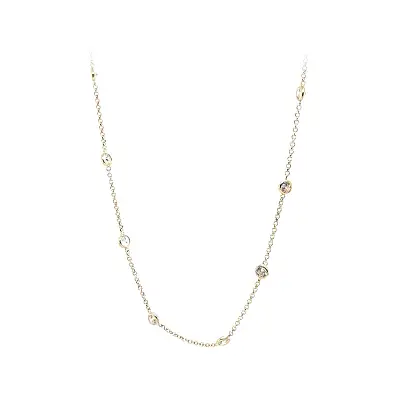 Gold Necklace with Zircons