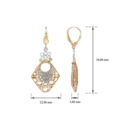 Gold Combination dangle earrings