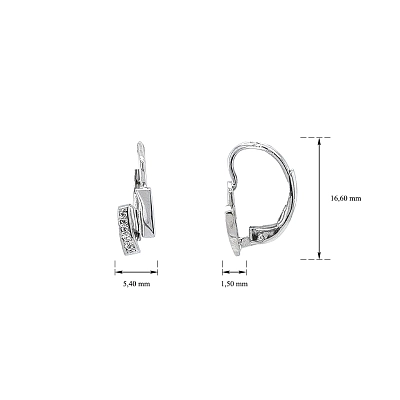 Fine White Gold Earrings with Elegant Curved Pattern