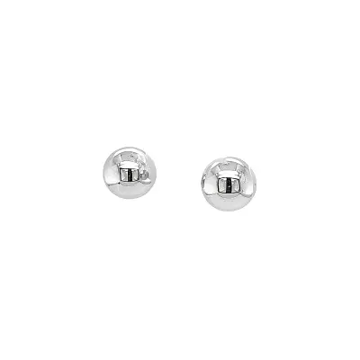 White Gold Earrings in Classic Ball Shape