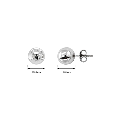 White Gold Earrings in Classic Ball Shape