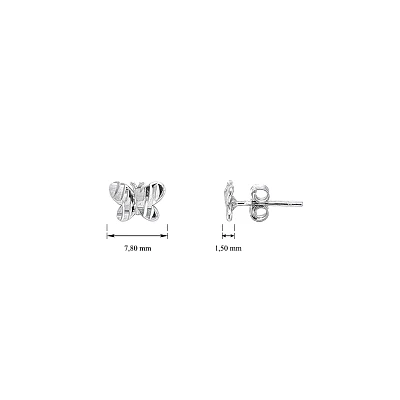 White Gold Butterfly Earrings - Fine Elegance