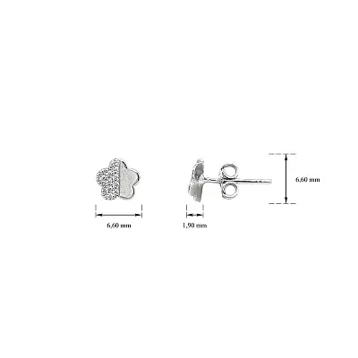 Earrings in the shape of a flower in White Gold with Zirconia