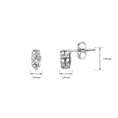 Earrings with White Gold Zircons