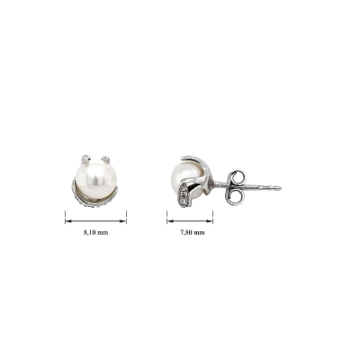 Pecky Earrings with White Gold Pearl