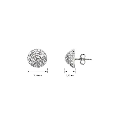 Precision Earrings with White Gold and Sparkling Zircons