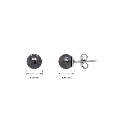 Earrings with Black Pearl in White Gold