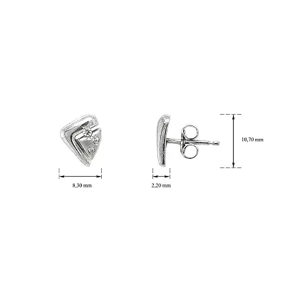 Earrings with White Gold Zircons