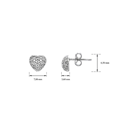 Earrings made of White Gold with Zircons