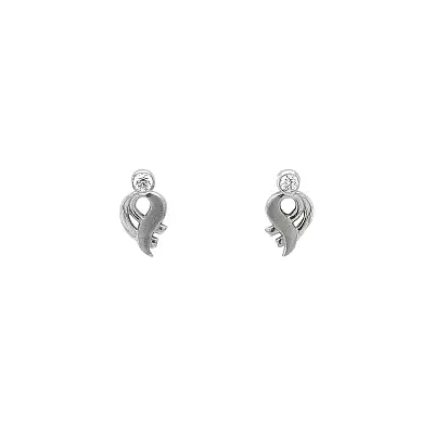 Earrings with White Gold Zircons
