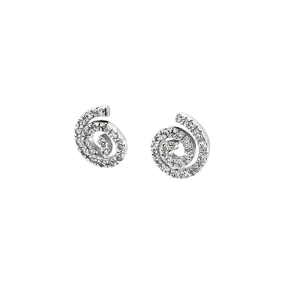White Gold Earrings with Fine Spiral Structure