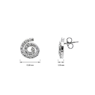 White Gold Earrings with Fine Spiral Structure