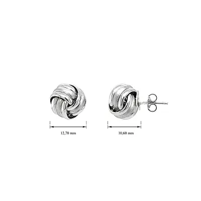 Elegant White Gold Earrings in the Shape of Braided Knot