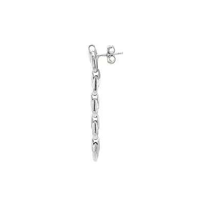 White Gold dangle earrings with elegant chain design