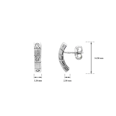 Fine White Gold Earrings with Shining Zircones