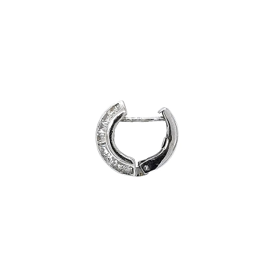 Round Earrings with White Gold Zircons