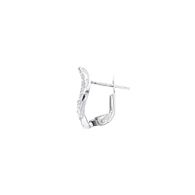 Earrings with White Gold Zircons
