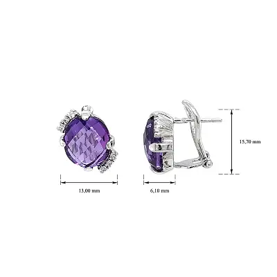 White Gold Amethyst Earrings