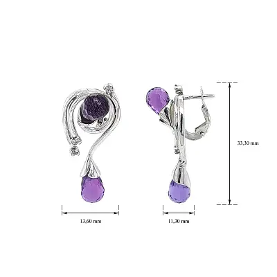 White Gold Amethyst Earrings