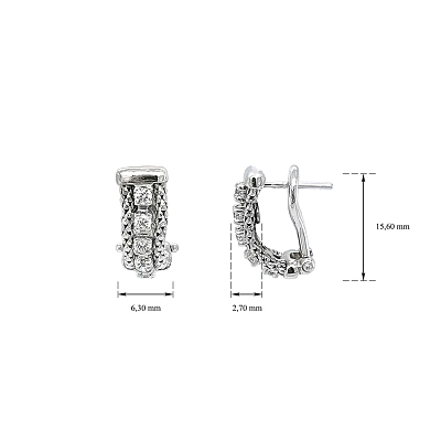 Earrings with White Gold Zircons