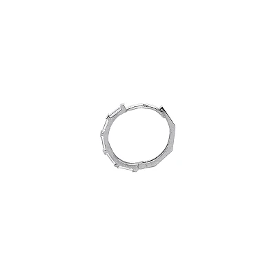 Modern Round Earrings in White Gold with Zircons
