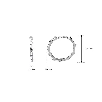 Modern Round Earrings in White Gold with Zircons