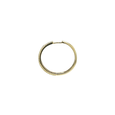 Gold Circular Earrings with Zircons