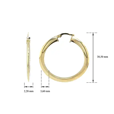 Gold Round Earrings