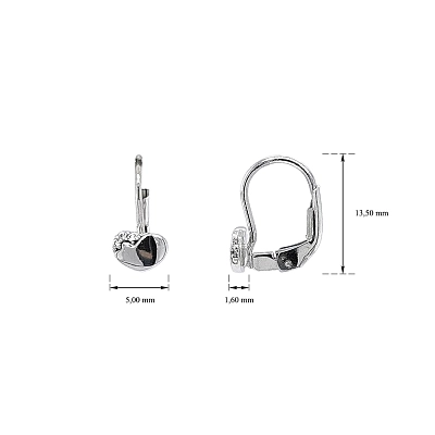 Earrings Sdrce with White Gold Zircons