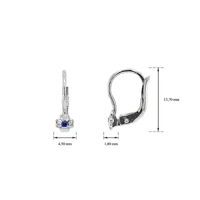 Earrings Quatrefoil with Sapphire from White Gold