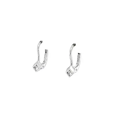 Earrings with White Gold Zircons