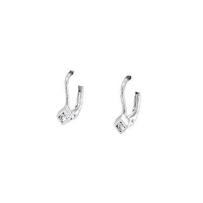 Earrings with White Gold Zircons