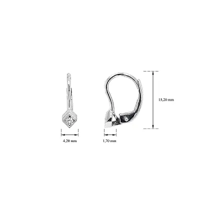 Earrings with White Gold Zircons