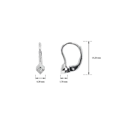 Earrings with White Gold Zircons