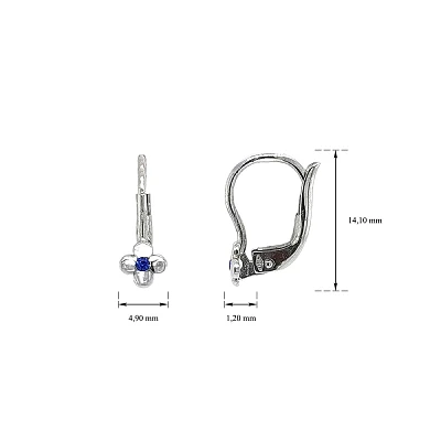 Earrings White Gold Flowers with Sapphire