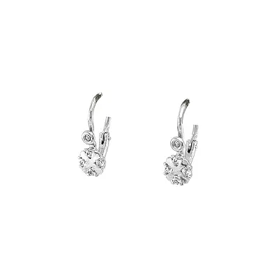 Children's Earrings with White Gold Zircons