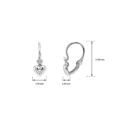 Children's Earrings Hearts with Zircons
