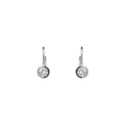 Earrings with White Gold Zircons