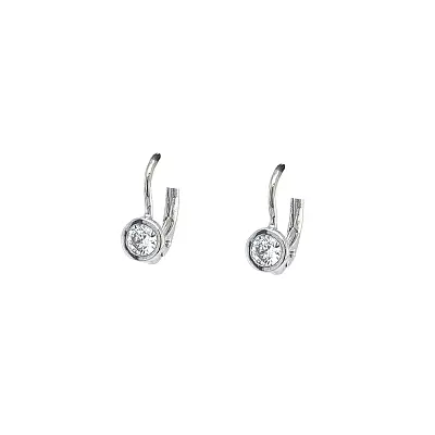 Earrings with White Gold Zircons