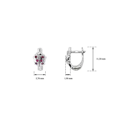 Earrings in Ladybug shape with Red Rhinestones