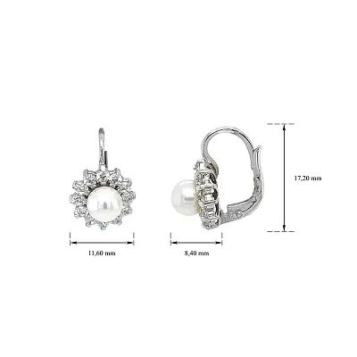 Timeless Beauty of Pearls and Zircons in White Gold Earrings