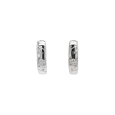 White Gold Earrings with Zircones for Glamorous Shine