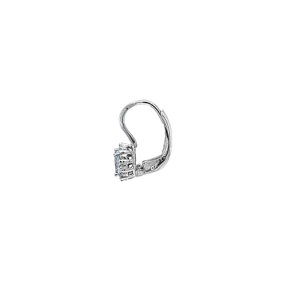 White Gold Earrings with Blue Topaz and Zircons
